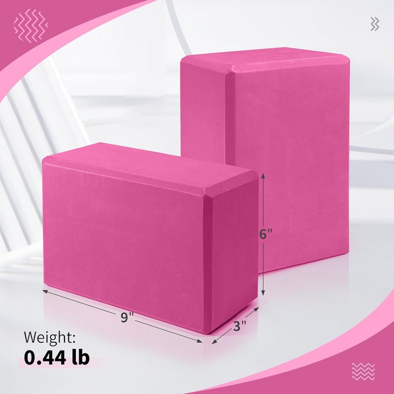 Corsiampoo Yoga Blocks 2 Pack 9x6x3 Inches, Sturdy Foam Yoga Block, Premium EVA, Non Slip High Density for Pilates Meditation, Stretching and Toning - Image 2